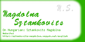 magdolna sztankovits business card